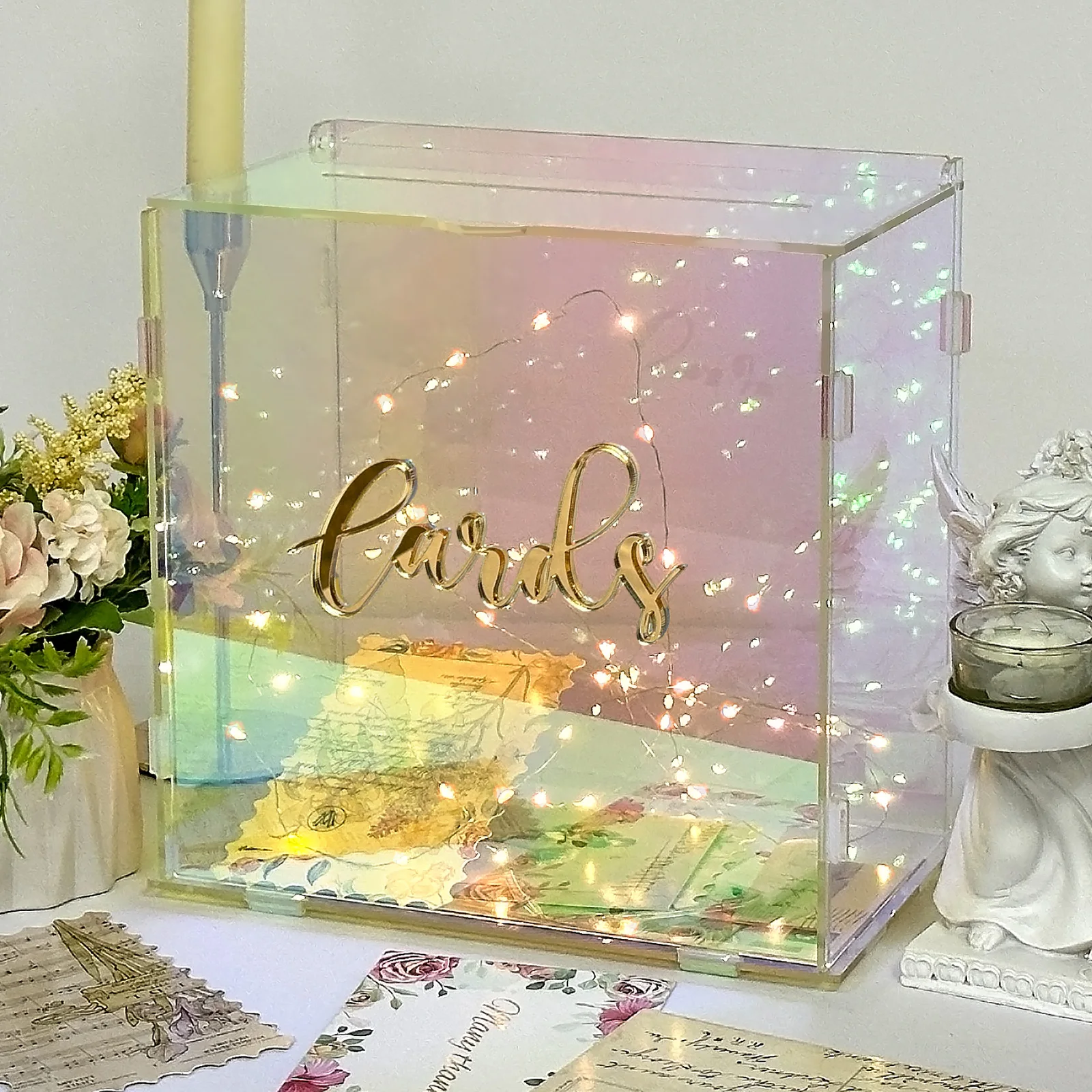 OurWarm Acrylic Wedding Card Box Transparent Card Boxes Colorful with 2M String Lights for Anniversary Birthday Party Supply
OurWarm Acrylic Wedding Card Box Transparent Card Boxes Colorful with 2M String Lights for Anniversary Birthday Party Supply