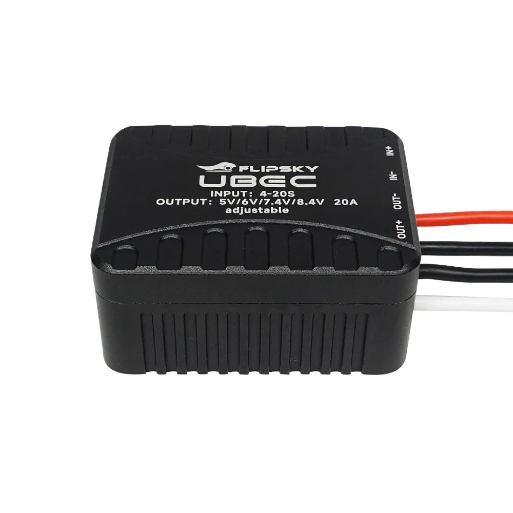 Flipsky 4-20S Lipo External UBEC 20A 5.0V (default) / 6.0V / 7.4V / 8.4V For RC Car Fixed Wing Aircraft Robot Arm Black
Flipsky 4-20S Lipo External UBEC 20A 5.0V (default) / 6.0V / 7.4V / 8.4V For RC Car Fixed Wing Aircraft Robot Arm Black