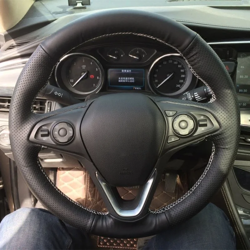 Custom Hand-stitched Black Comfy Breathable Microfiber Leather Car Steering Wheel Cover For Buick Envision 2014 2015 2016 2017 
Custom Hand-stitched Black Comfy Breathable Microfiber Leather Car Steering Wheel Cover For Buick Envision 2014 2015 2016 2017