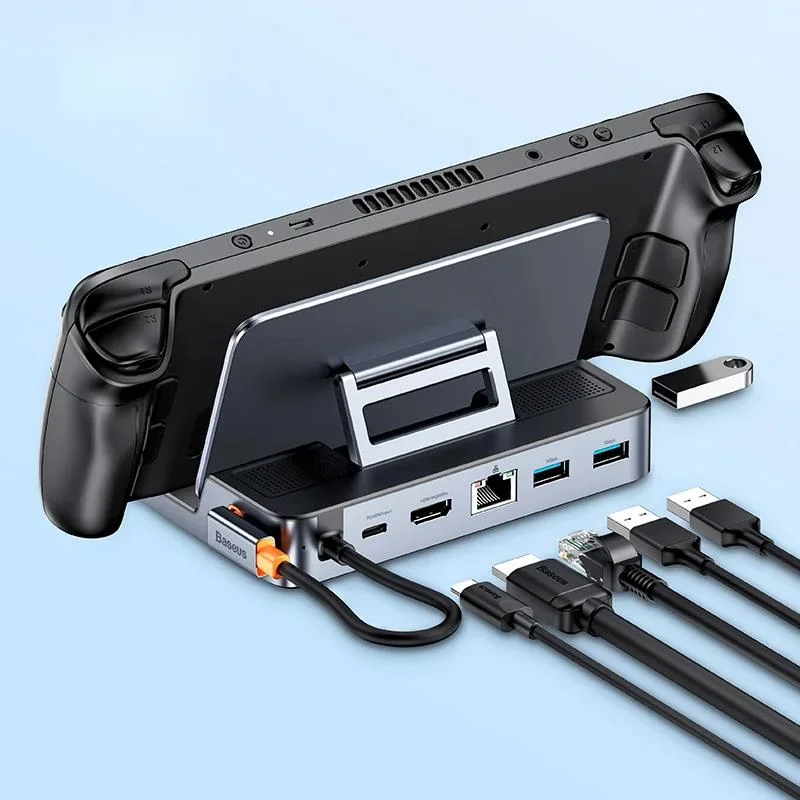 USB C Docking Station for Steam Deck Nintend Switch 6-in-1 Type C to 4K@60Hz HDMI-compatible Gigabit Ethernet USB 3.0 Hub
USB C Docking Station for Steam Deck Nintend Switch 6-in-1 Type C to 4K@60Hz HDMI-compatible Gigabit Ethernet USB 3.0 Hub
