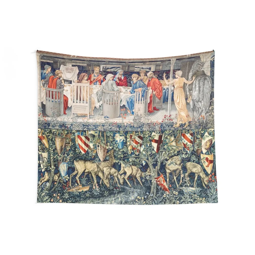 Quest for the Holy Grail,Knights of the Round Table ,Strange Damsel And Verdure with Deers and Shields Tapestry
Quest for the Holy Grail,Knights of the Round Table ,Strange Damsel And Verdure with Deers and Shields Tapestry