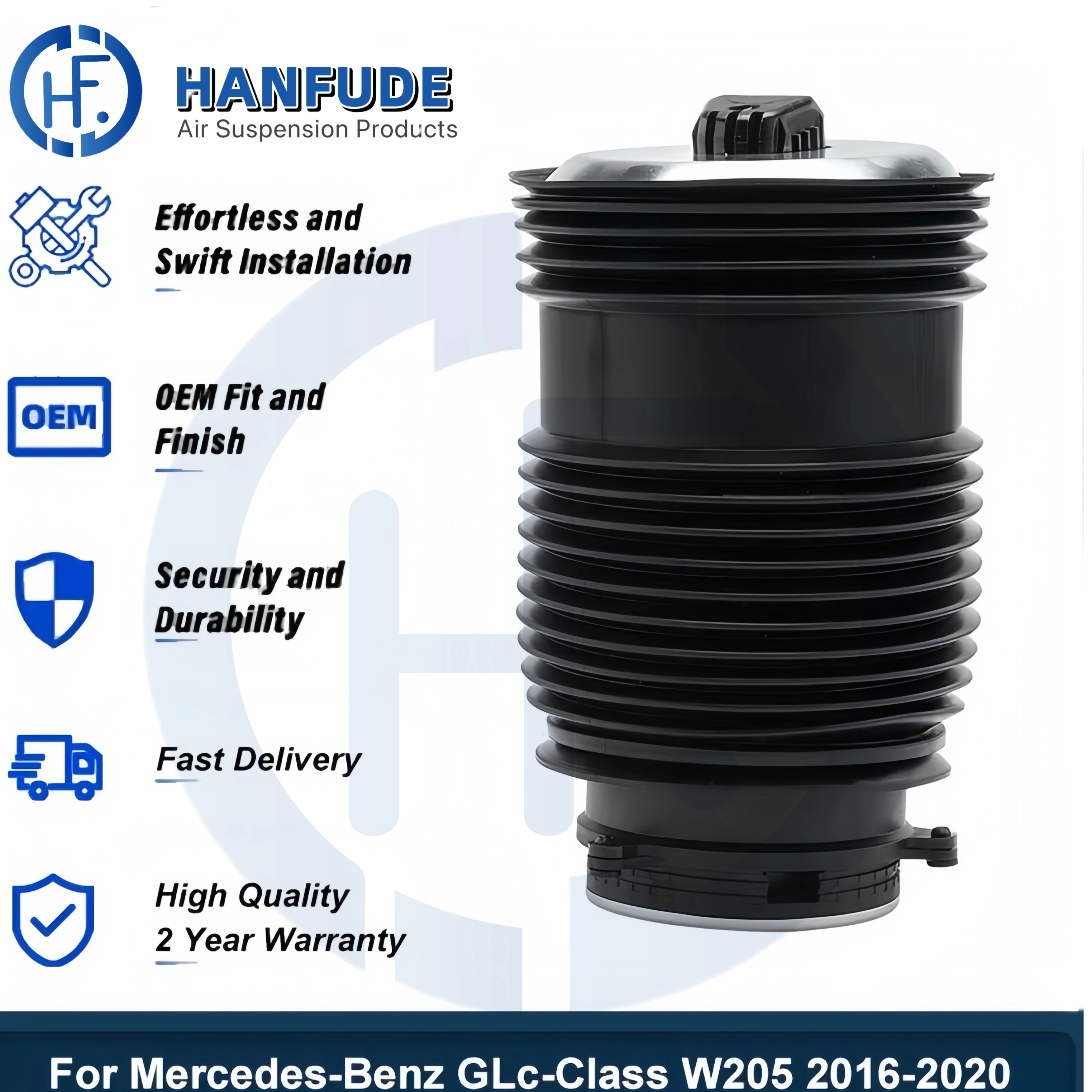 Hanfude air suspension system Rear Left/Right air spring bag 2053200125 2053200225 for Mercedes-Benz W205-GLC Class
Hanfude air suspension system Rear Left/Right air spring bag 2053200125 2053200225 for Mercedes-Benz W205-GLC Class