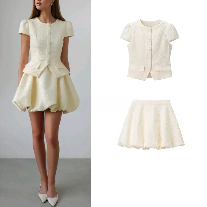 Fall New Arrival Women's round Ne ort Sve Top High Waist Flower Bud Skirt Set Casual Sle Bubble Sve Long Pants
Fall New Arrival Women's round Ne ort Sve Top High Waist Flower Bud Skirt Set Casual Sle Bubble Sve Long Pants