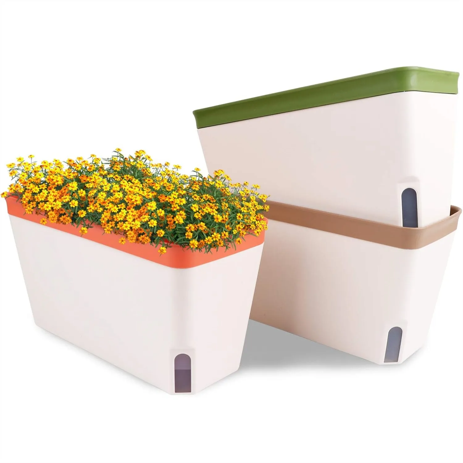 Self Watering Herb Planter Set for Windowsill, 10.5In Indoor Garden Planters with Water Level Indicator, Dual Layer Easy Care
Self Watering Herb Planter Set for Windowsill, 10.5In Indoor Garden Planters with Water Level Indicator, Dual Layer Easy Care