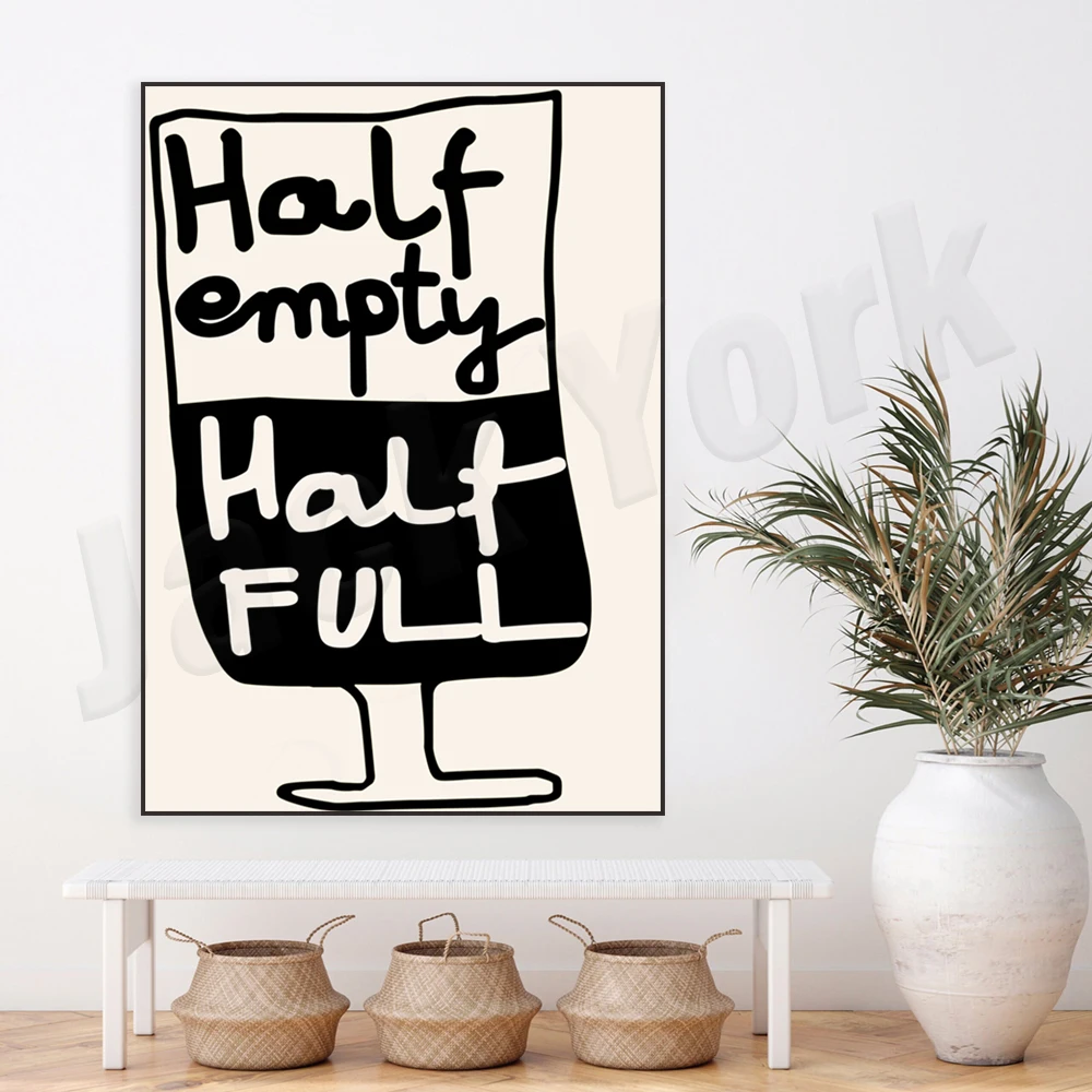 Half empty half full printed poster, black and white art printed picture suitable for living room kitchen bedroom home decoratio
Half empty half full printed poster, black and white art printed picture suitable for living room kitchen bedroom home decoratio
