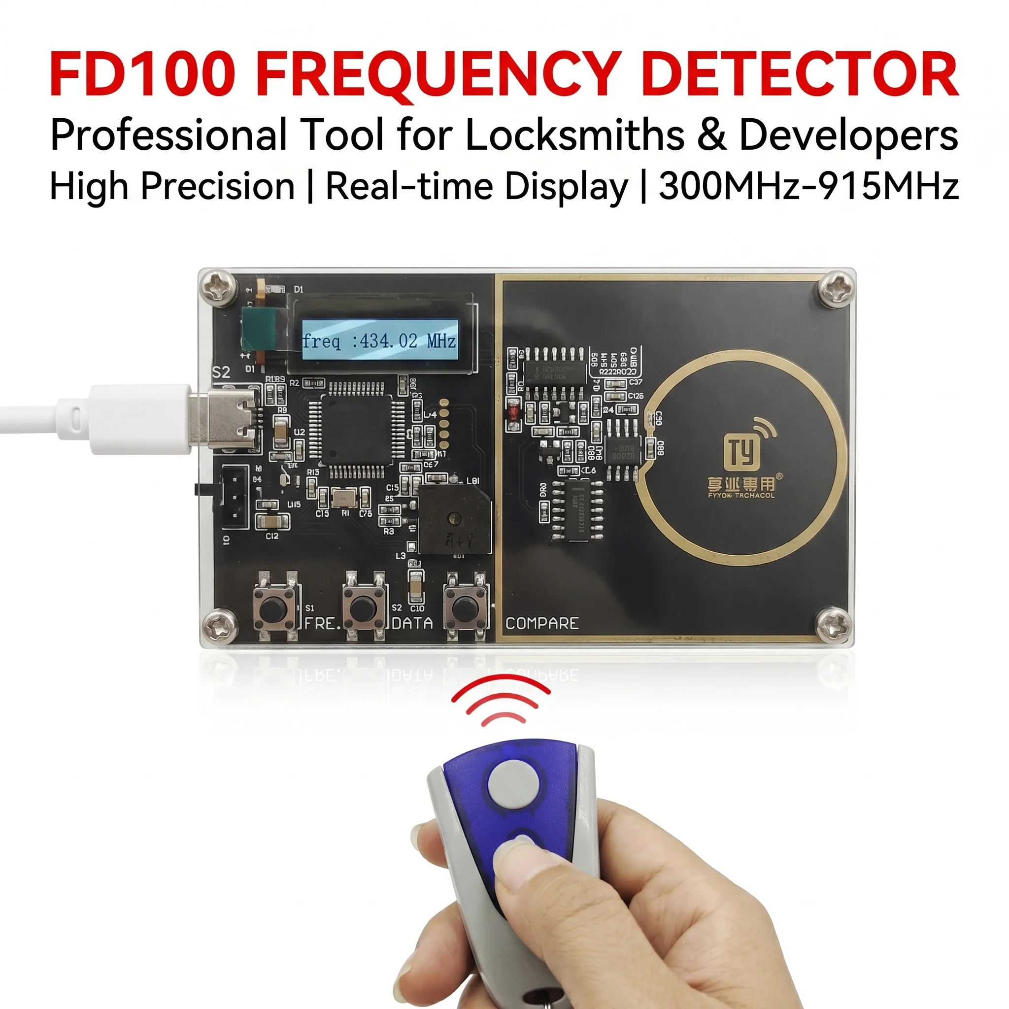 Garage Remote Control Tester RF Frequency Detector 200-900mhz Transmitter Data Compare RF Remote Frequency Detection Master
Garage Remote Control Tester RF Frequency Detector 200-900mhz Transmitter Data Compare RF Remote Frequency Detection Master