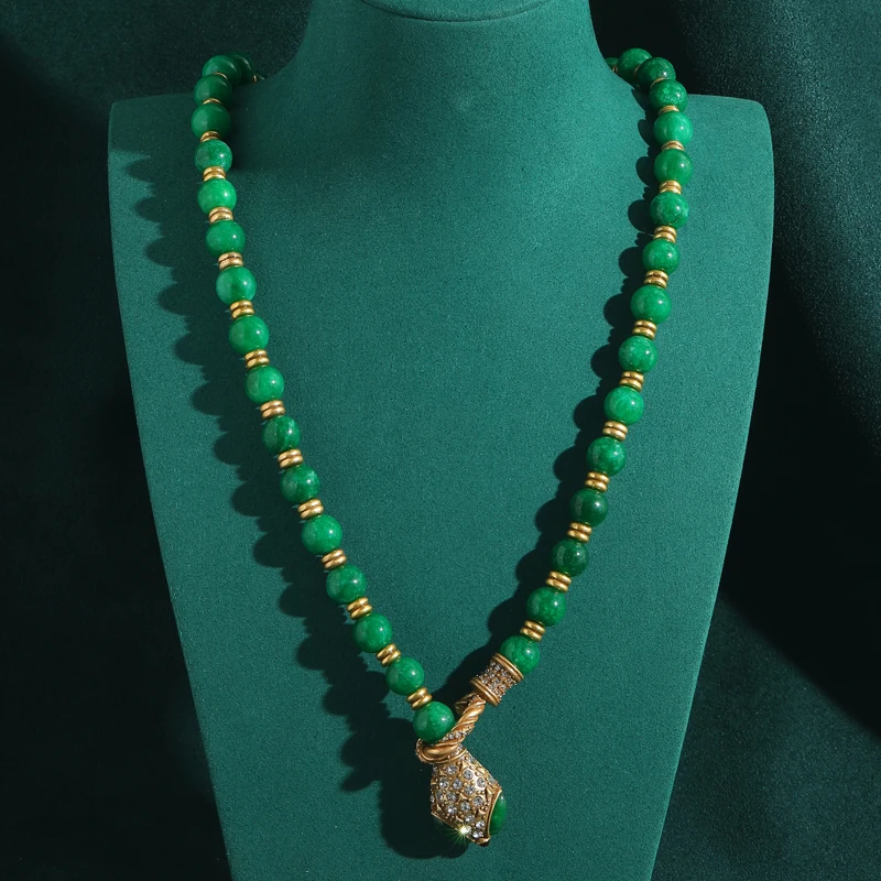 Snap Jewelry Pendants Chain Green Beads Necklace Stone For Woman Wedding Luxury Designer Summer Accessories Mothers Day Gift
Snap Jewelry Pendants Chain Green Beads Necklace Stone For Woman Wedding Luxury Designer Summer Accessories Mothers Day Gift