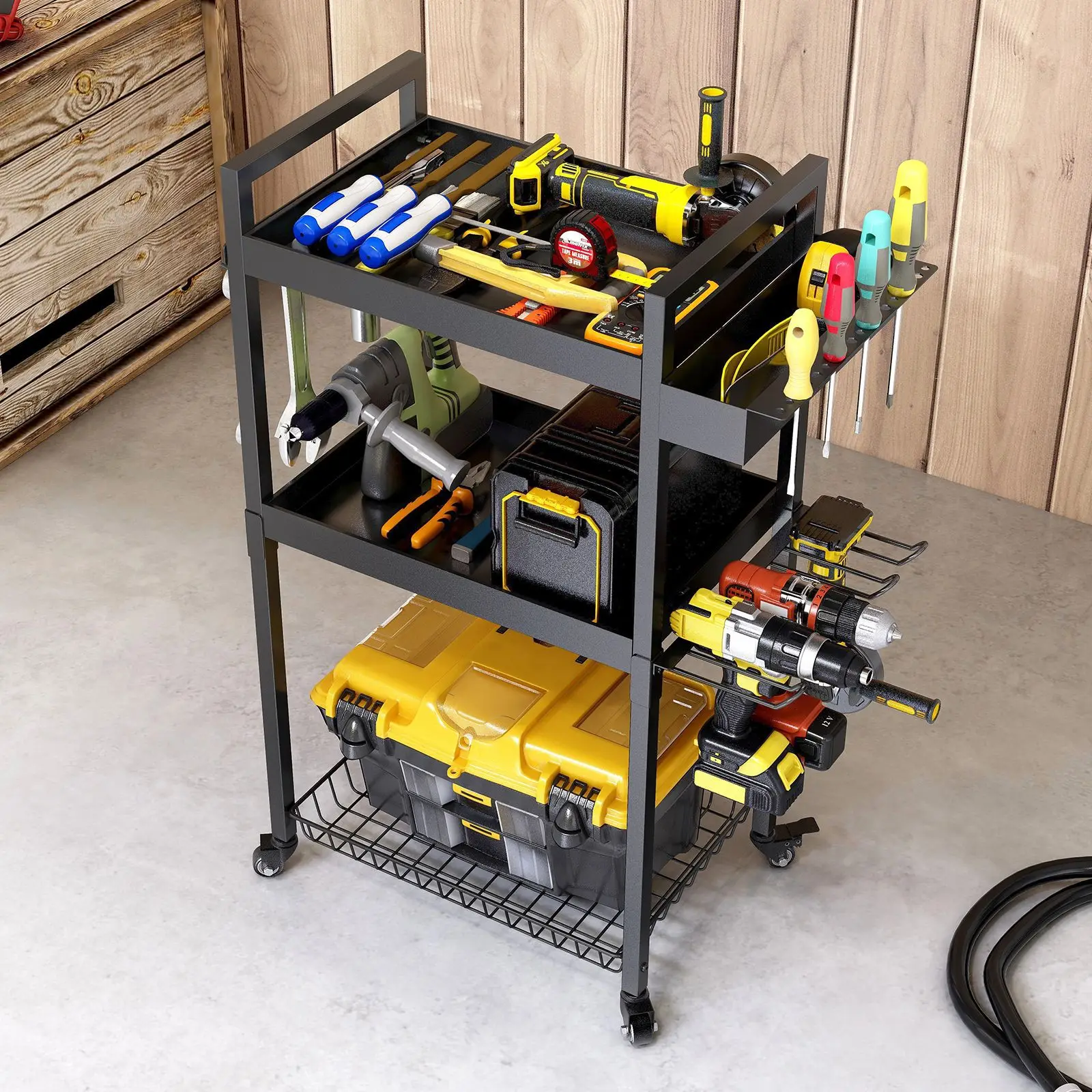 Durable Floor tool storage rack wrought iron hand drill screwdriver tool holder mobile charging drill storage rack
Durable Floor tool storage rack wrought iron hand drill screwdriver tool holder mobile charging drill storage rack