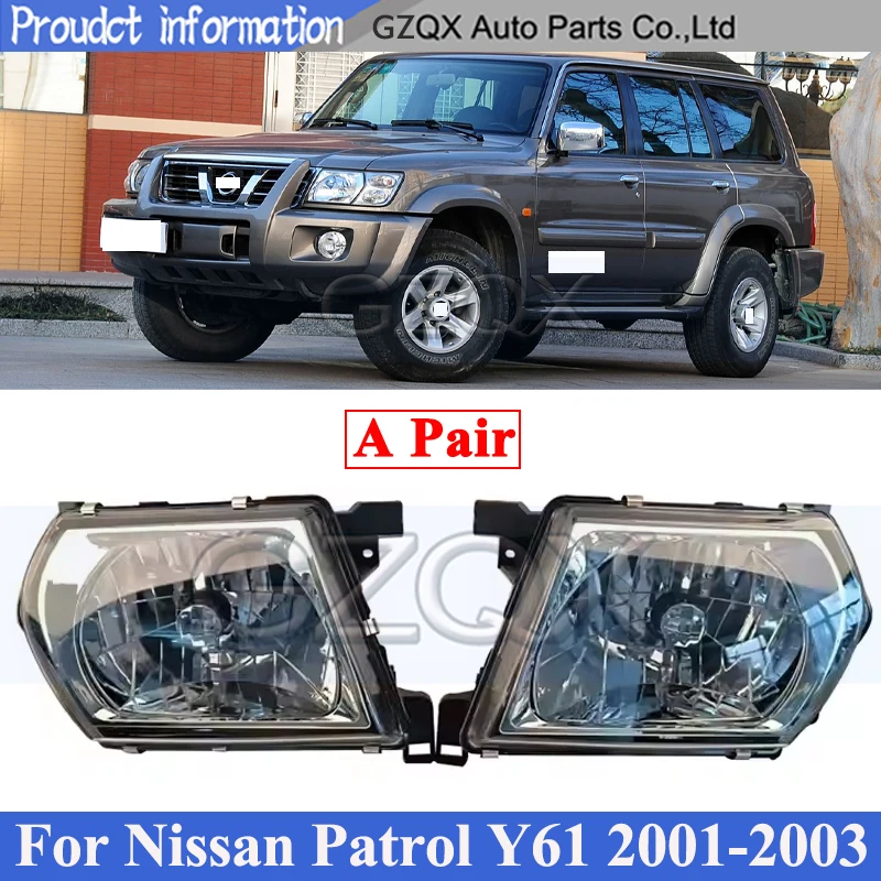 CAPQX пара переднего бампера, фара для Nissan Patrol Y60 Y61 2001-2003, фара, передняя фара
CAPQX пара переднего бампера, фара для Nissan Patrol Y60 Y61 2001-2003, фара, передняя фара