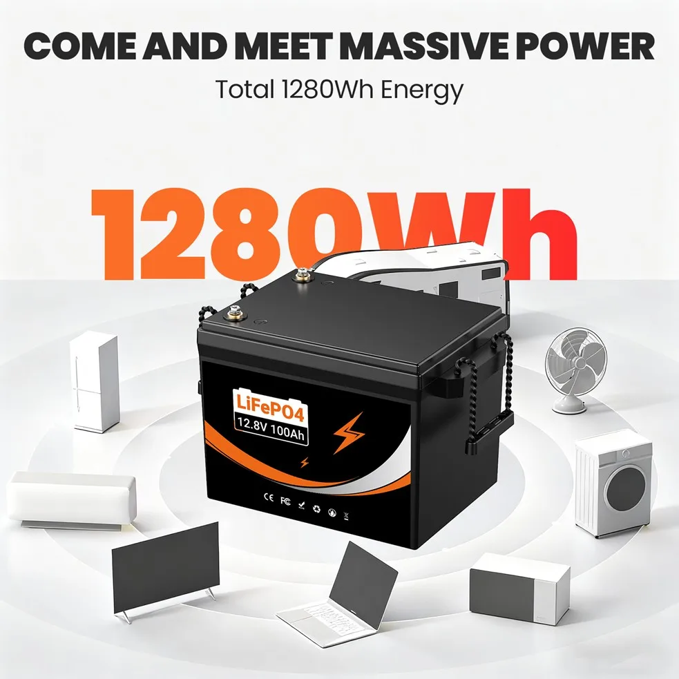 New 12V LiFePO4 Battery 100Ah Long-lasting Lithium Iron Phosphate Long-Life Cycles Built-in BMS for RV Solar Trolling Motor UPS
New 12V LiFePO4 Battery 100Ah Long-lasting Lithium Iron Phosphate Long-Life Cycles Built-in BMS for RV Solar Trolling Motor UPS
