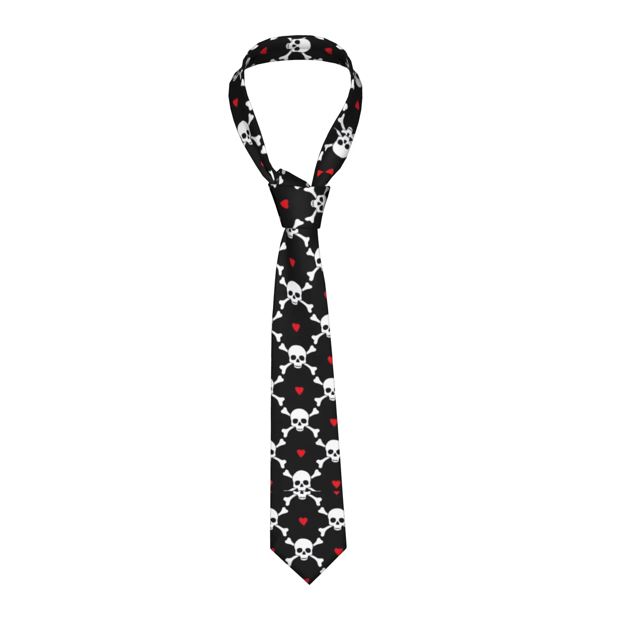 Men's Tie Black Skull Crossbones With Red Hearts Neck Ties Cool Fashion Collar Tie Pattern Leisure Quality Necktie Accessories
Men's Tie Black Skull Crossbones With Red Hearts Neck Ties Cool Fashion Collar Tie Pattern Leisure Quality Necktie Accessories