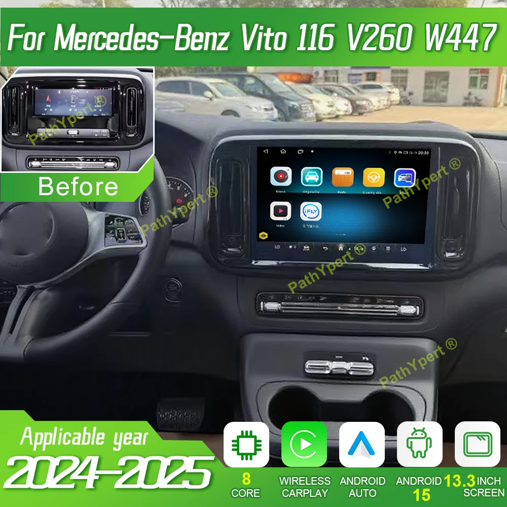 13.3''Tesla Screen For Mercedes-Benz Vito 116 V260 W447 2024-2025 Stereo Multimedia Video Player Car Radio Android 15 Carplay BT
13.3''Tesla Screen For Mercedes-Benz Vito 116 V260 W447 2024-2025 Stereo Multimedia Video Player Car Radio Android 15 Carplay BT