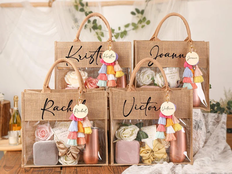 Personalized Bridesmaid Tote Bag Custom Name Logo Beach Wedding Burlap Bridesmaid Totes Bachelorette Gift Bag for Bridesmaids
Personalized Bridesmaid Tote Bag Custom Name Logo Beach Wedding Burlap Bridesmaid Totes Bachelorette Gift Bag for Bridesmaids