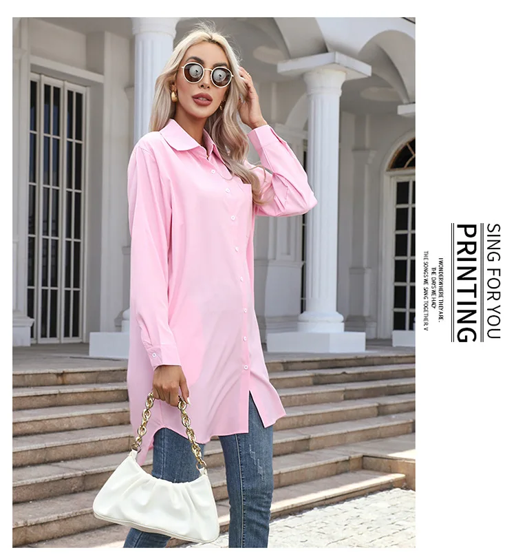Long Shirt Women 2025 Vintage Pocket Shirts &Blouses Oversized Pink Blouse Tops Office Lady Long Shirt Woman Oversize Blouses
Long Shirt Women 2025 Vintage Pocket Shirts &Blouses Oversized Pink Blouse Tops Office Lady Long Shirt Woman Oversize Blouses