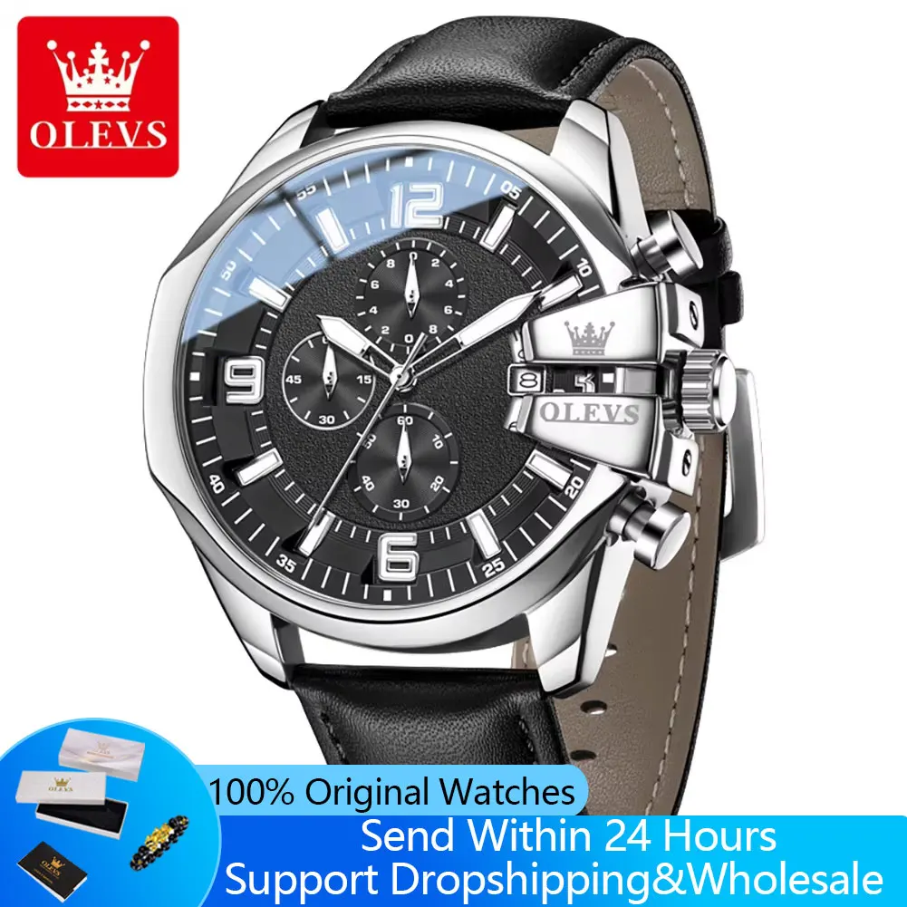 OLEVS 2987 Quartz Watch for Man Trendy Unique Big Dial 52mm Original Men's Wristwatch Leather Strap Chronograph Sports Man Watch
OLEVS 2987 Quartz Watch for Man Trendy Unique Big Dial 52mm Original Men's Wristwatch Leather Strap Chronograph Sports Man Watch