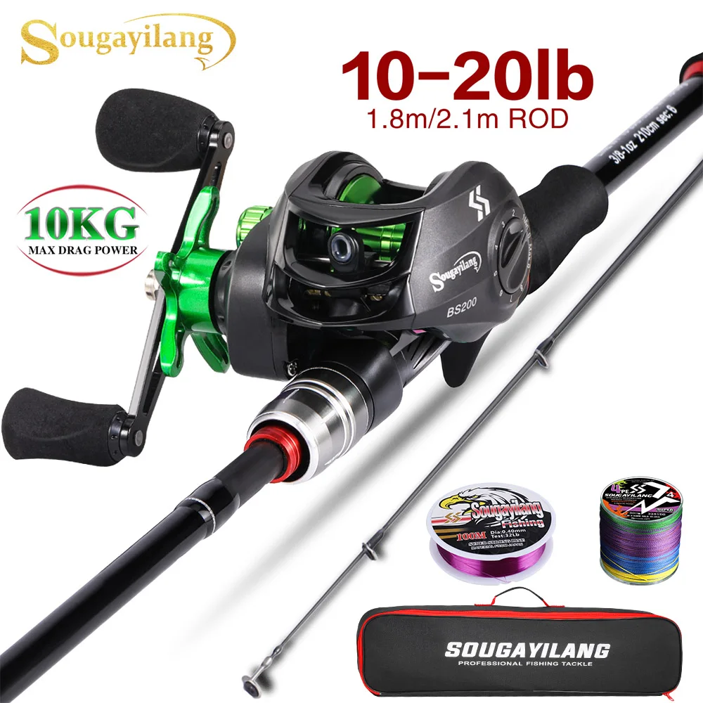 Комплект катушек для удочки Sougayilang Baitcasting 1,8-2,1 м, удочка из углеродного волокна и катушка 7,2:1, максимальное сопротивление 10 кг для ловли окуня Pesca
Комплект катушек для удочки Sougayilang Baitcasting 1,8-2,1 м, удочка из углеродного волокна и катушка 7,2:1, максимальное сопротивление 10 кг для ловли окуня Pesca