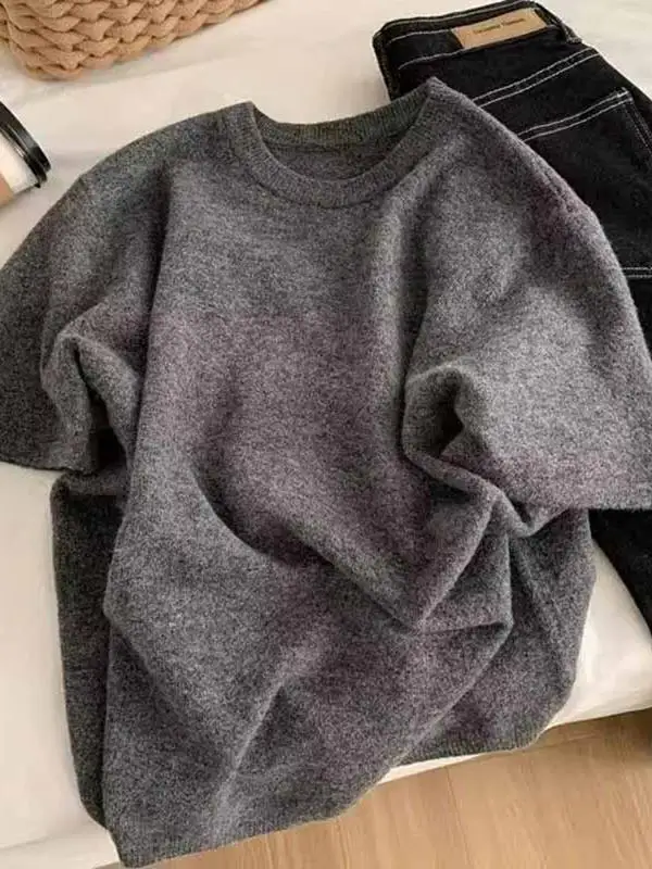 plus Size 300 Pou round Ne Knitted ort Sve T-irt Women's Loose Slimming Summer Top Korean Sle Cotton Sweatirt
plus Size 300 Pou round Ne Knitted ort Sve T-irt Women's Loose Slimming Summer Top Korean Sle Cotton Sweatirt