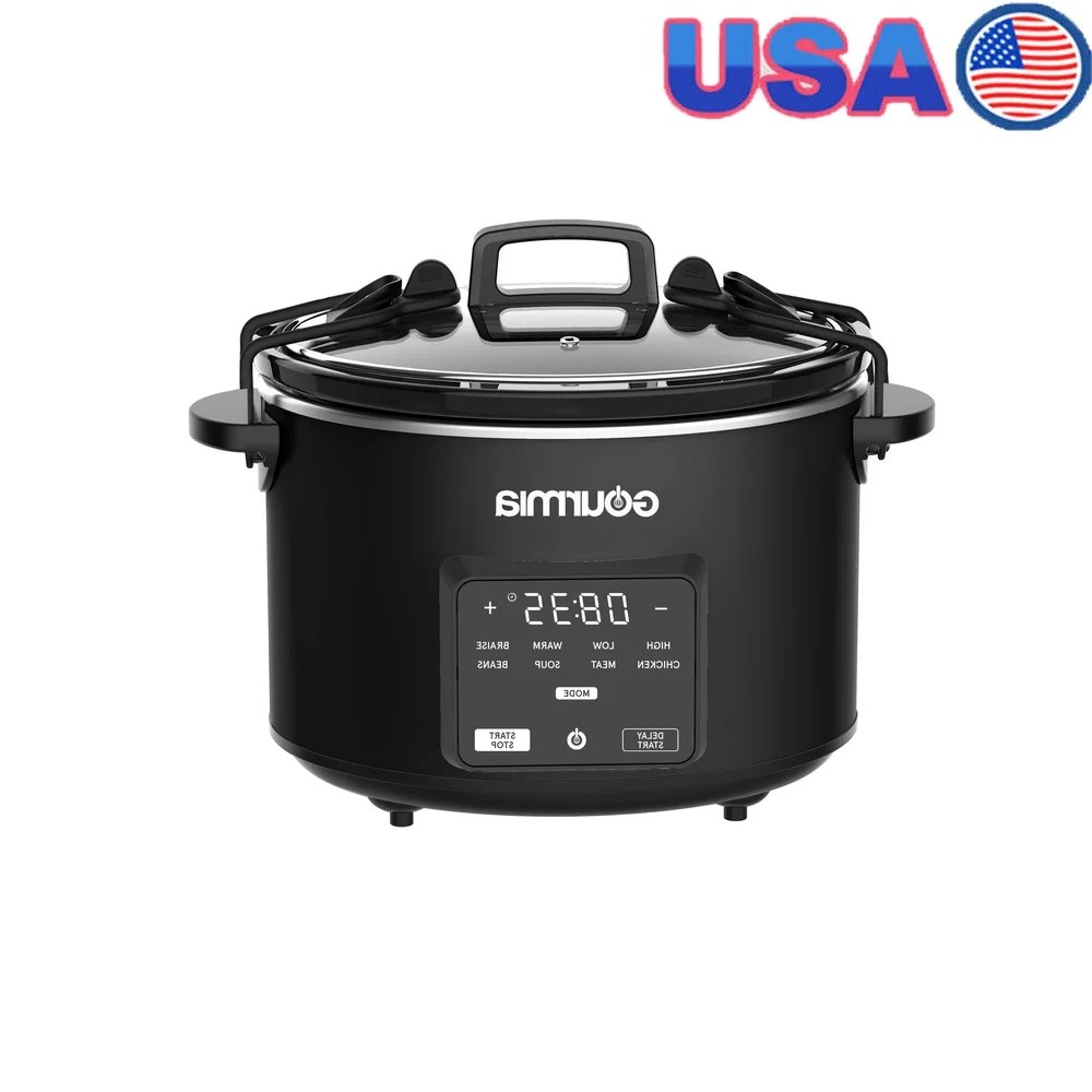 4.5QT Programmable Slow Cooker with 5 Presets Automatic Keep Warm Digital Display Customizable Timer Dishwasher Safe Parts
4.5QT Programmable Slow Cooker with 5 Presets Automatic Keep Warm Digital Display Customizable Timer Dishwasher Safe Parts