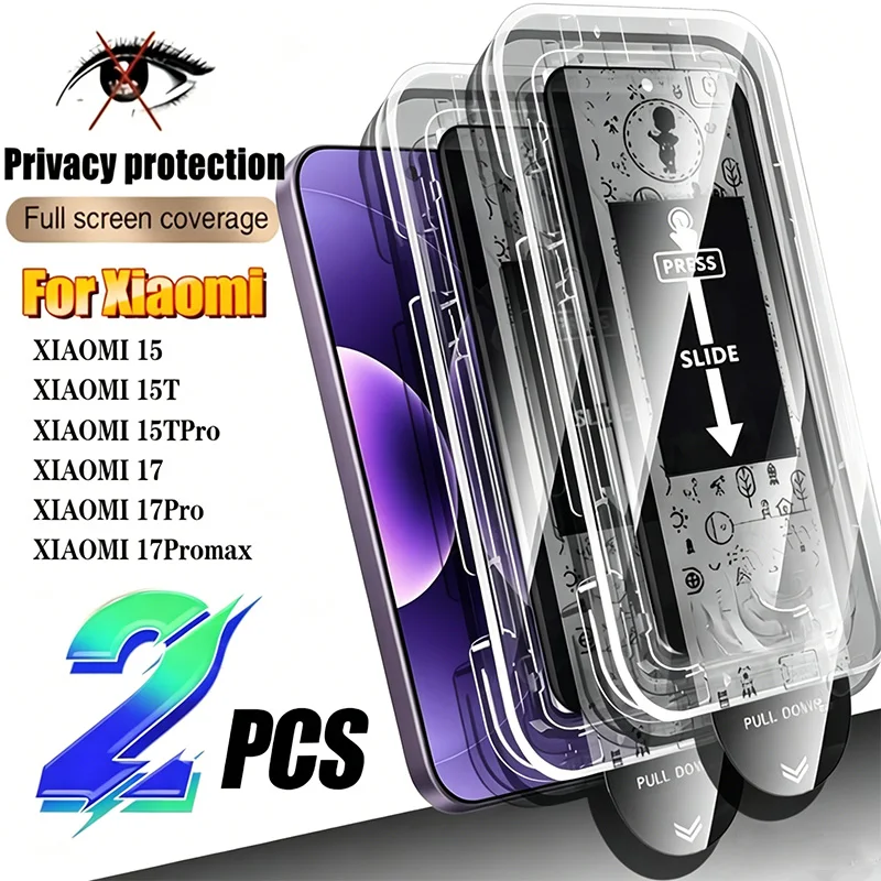 2Pieces for Xiaomi 17 Pro/17/15 Privacy Anti-Peep Quick-Stick Tempered Glass, Full Coverage, 9H Hardness, Bubble-Free, No Glare
2Pieces for Xiaomi 17 Pro/17/15 Privacy Anti-Peep Quick-Stick Tempered Glass, Full Coverage, 9H Hardness, Bubble-Free, No Glare