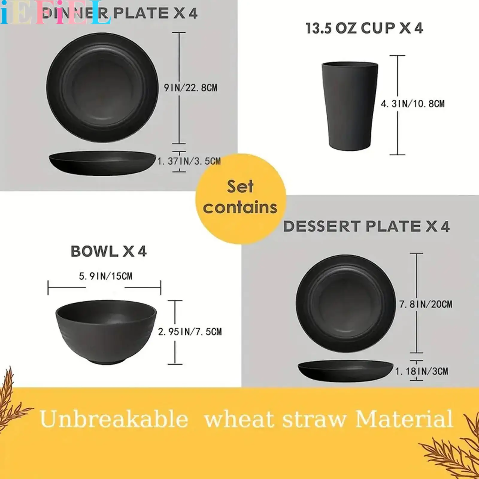 16 Pcs Wheat Straw Unbreakable Dinnerware Sets Include Wheat Straw Plates Bowls Cups Dishes
16 Pcs Wheat Straw Unbreakable Dinnerware Sets Include Wheat Straw Plates Bowls Cups Dishes