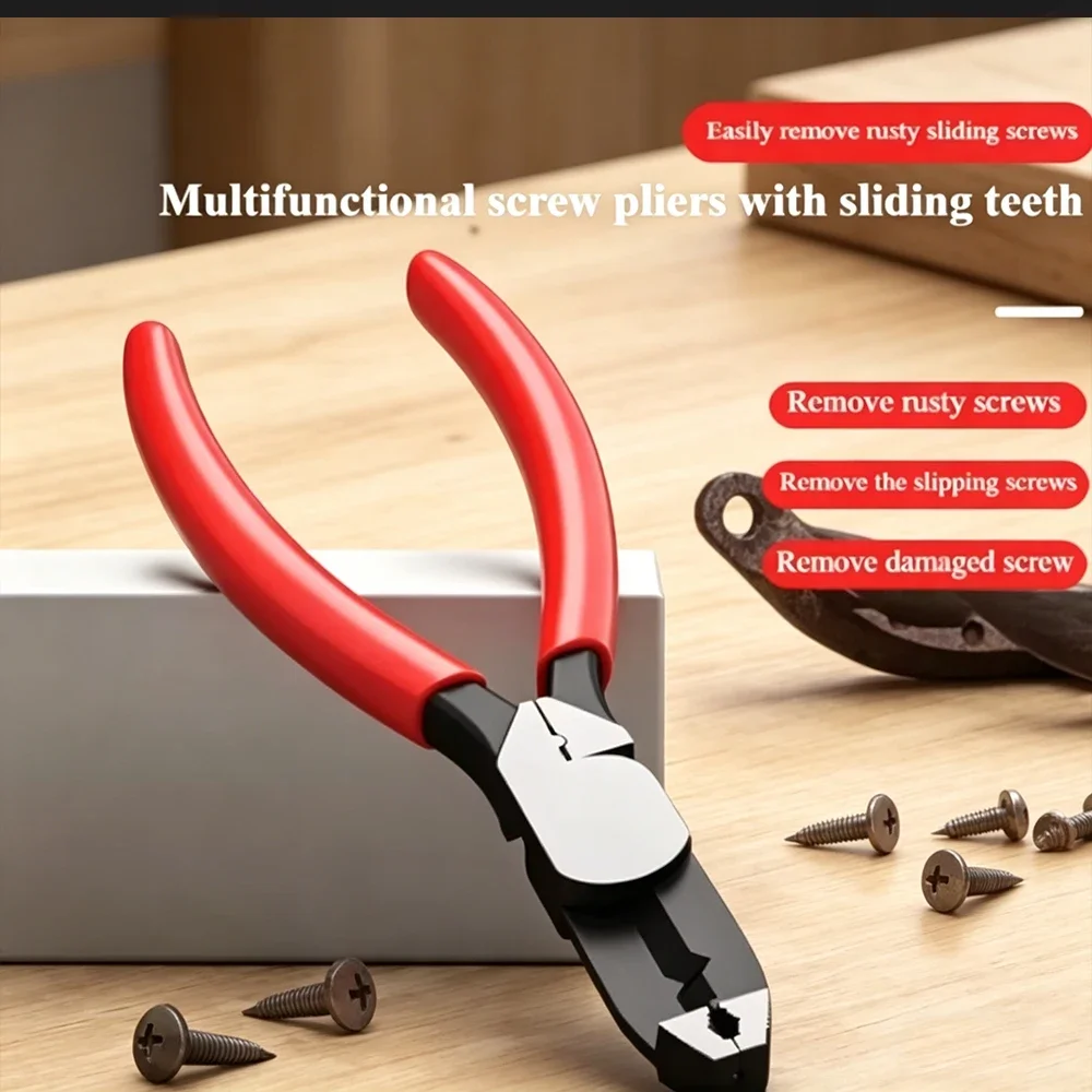 Multi-Functional Removal Pliers - Wire Cutter, Crimping Tool, Quick Screw Extractor for Damaged, Stuck, or Rusty Screws
Multi-Functional Removal Pliers - Wire Cutter, Crimping Tool, Quick Screw Extractor for Damaged, Stuck, or Rusty Screws