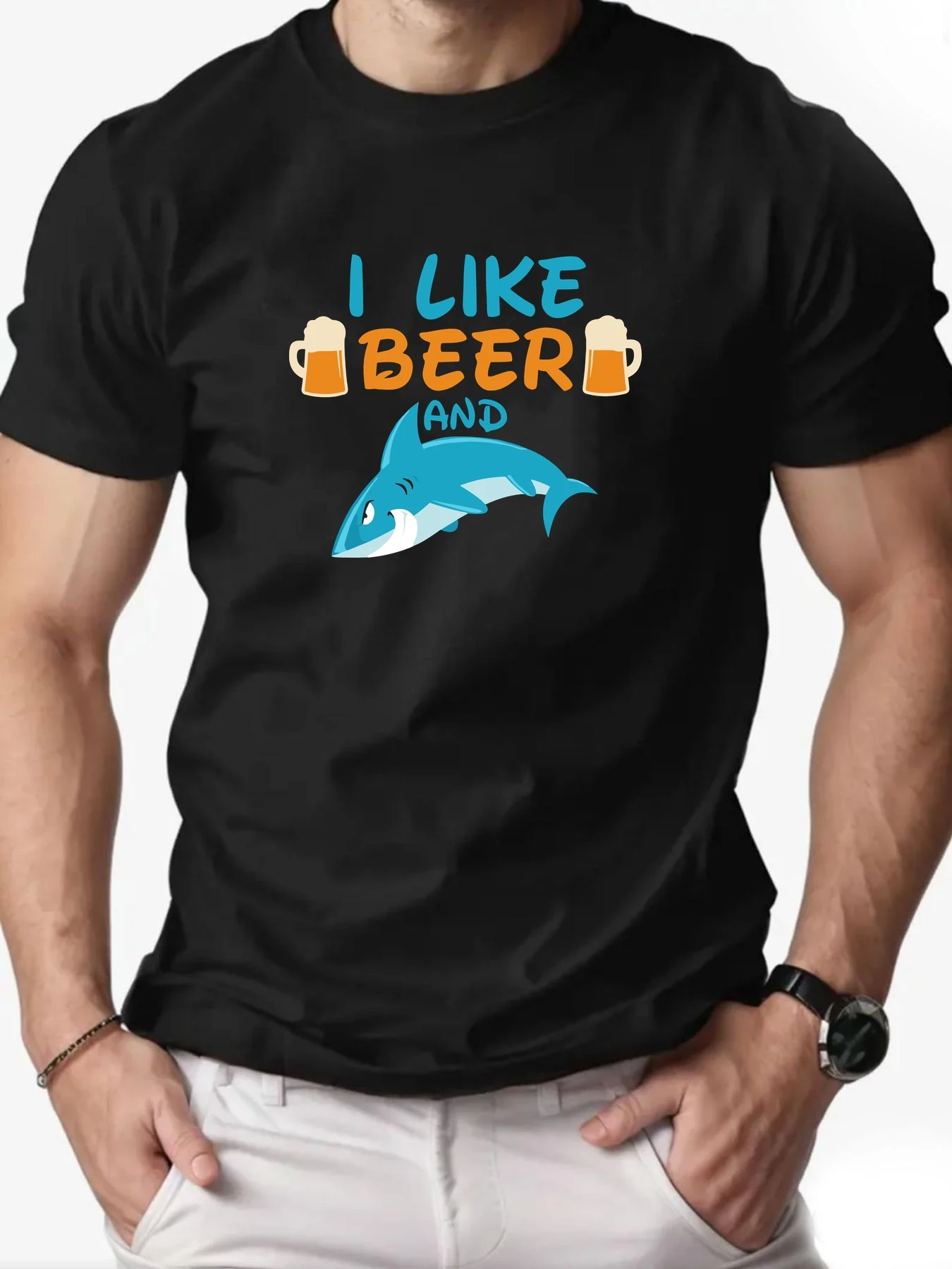 Summer Men 100% Cotton Shark Cartoon Pattern Print Summer Breathable Round Neck Loose Short Sleeve Casual Daily Wear Tee Top
Summer Men 100% Cotton Shark Cartoon Pattern Print Summer Breathable Round Neck Loose Short Sleeve Casual Daily Wear Tee Top