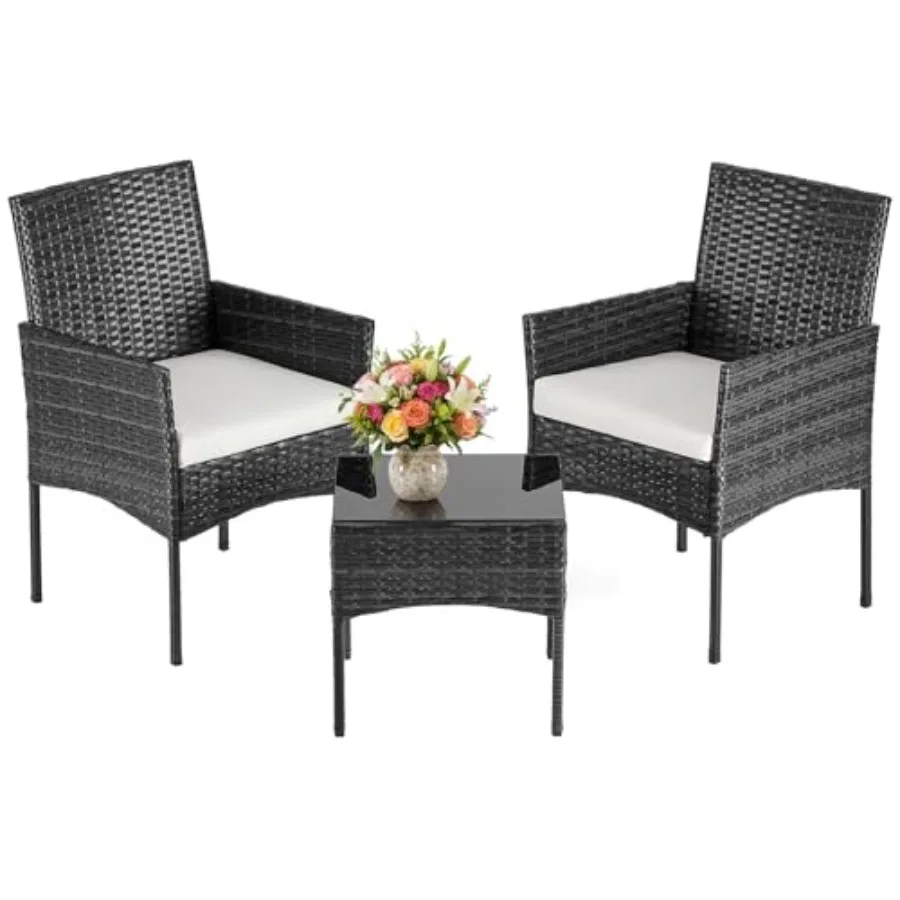 3-Piece Patio Furniture Set for Porch Balcony Lawn Backyard: All-Weather Black Wicker Chairs with Removable Cushions Tempered G
3-Piece Patio Furniture Set for Porch Balcony Lawn Backyard: All-Weather Black Wicker Chairs with Removable Cushions Tempered G