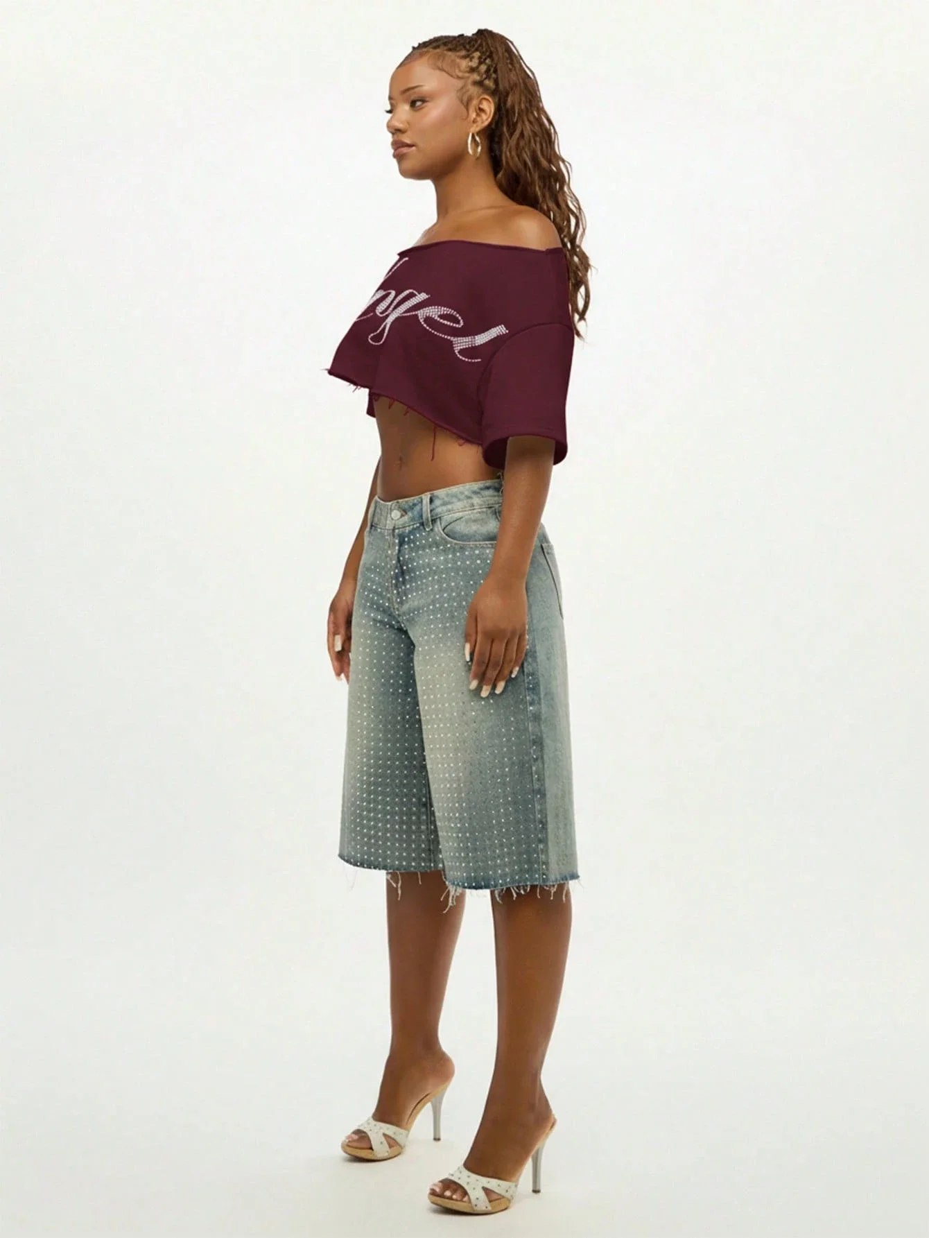 Off Shoulder Rhinestone Embellished Crop Top Short Sleeve Casual Summer Women
Off Shoulder Rhinestone Embellished Crop Top Short Sleeve Casual Summer Women