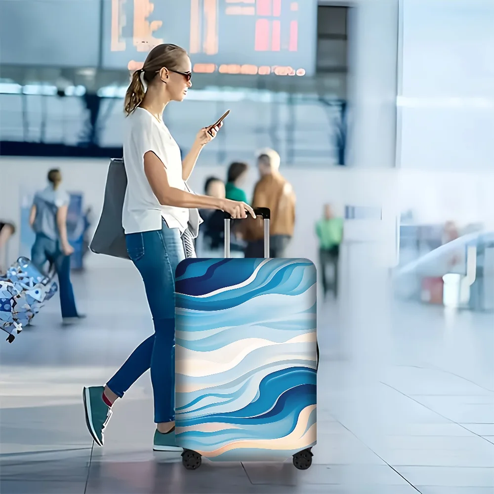 1-piece abstract blue wave luggage cover for luggage sizes 18 – 32 inches; dustproof and elastic travel accessories to effect
1-piece abstract blue wave luggage cover for luggage sizes 18 – 32 inches; dustproof and elastic travel accessories to effect