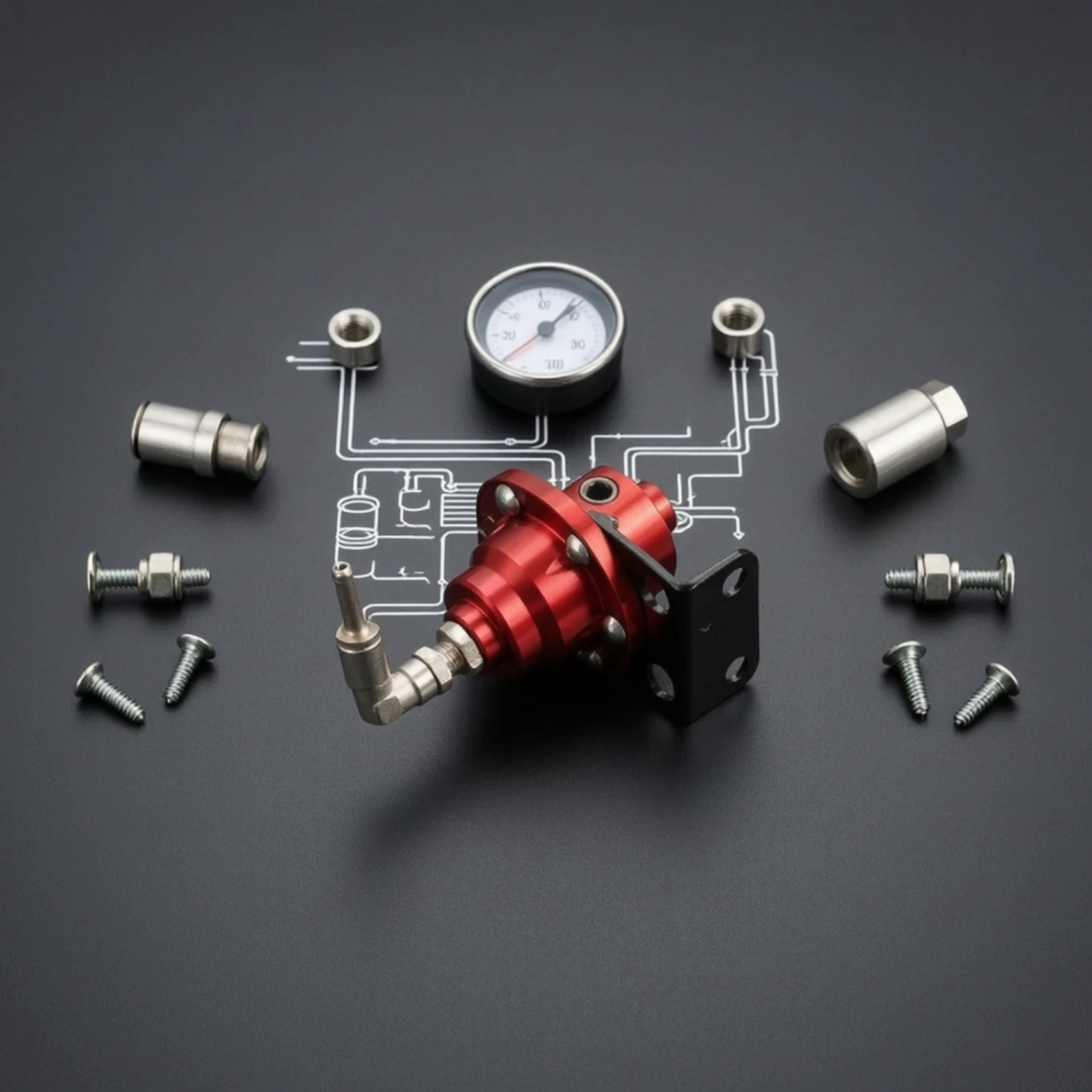 Fuel Pressure Regulator with Gauge Adjustable Fuel Pressure Regulator with Fitting Aluminum Compatible for Car Tuners
Fuel Pressure Regulator with Gauge Adjustable Fuel Pressure Regulator with Fitting Aluminum Compatible for Car Tuners