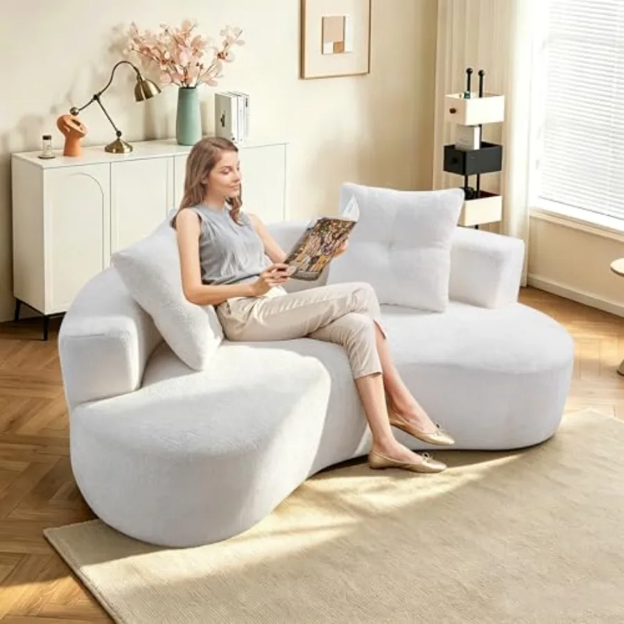 Curved Sofa Couches for Livg Room, Modern Oversized Boneless Couch, Comfy Boucle Cloud Modular Round Sofa with Deep Seat/ 4 Thr
Curved Sofa Couches for Livg Room, Modern Oversized Boneless Couch, Comfy Boucle Cloud Modular Round Sofa with Deep Seat/ 4 Thr
