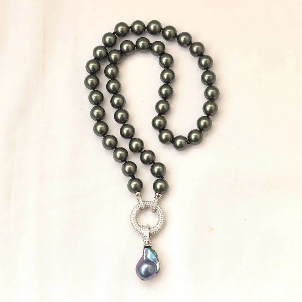 MTC·STAR 21" 22mm White Black Keshi & Round shell Pearl Necklace Pendant CZ (P7682)
MTC·STAR 21" 22mm White Black Keshi & Round shell Pearl Necklace Pendant CZ (P7682)