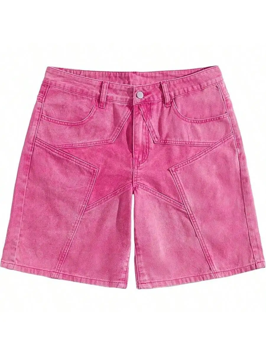 Men's High Waisted Button Straight Leg Denim Shorts With Pockets
Men's High Waisted Button Straight Leg Denim Shorts With Pockets