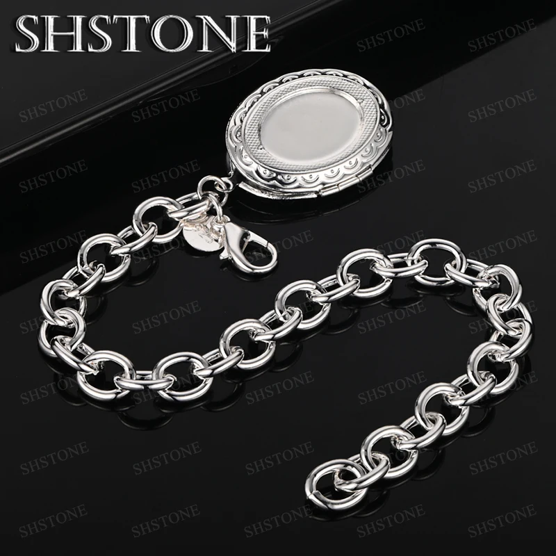 925 Sterling Silver Bracelets Oval Photo Frame Hand Chain Fine Men Woman's Party High Quality Jewelry Wedding Accessories
925 Sterling Silver Bracelets Oval Photo Frame Hand Chain Fine Men Woman's Party High Quality Jewelry Wedding Accessories