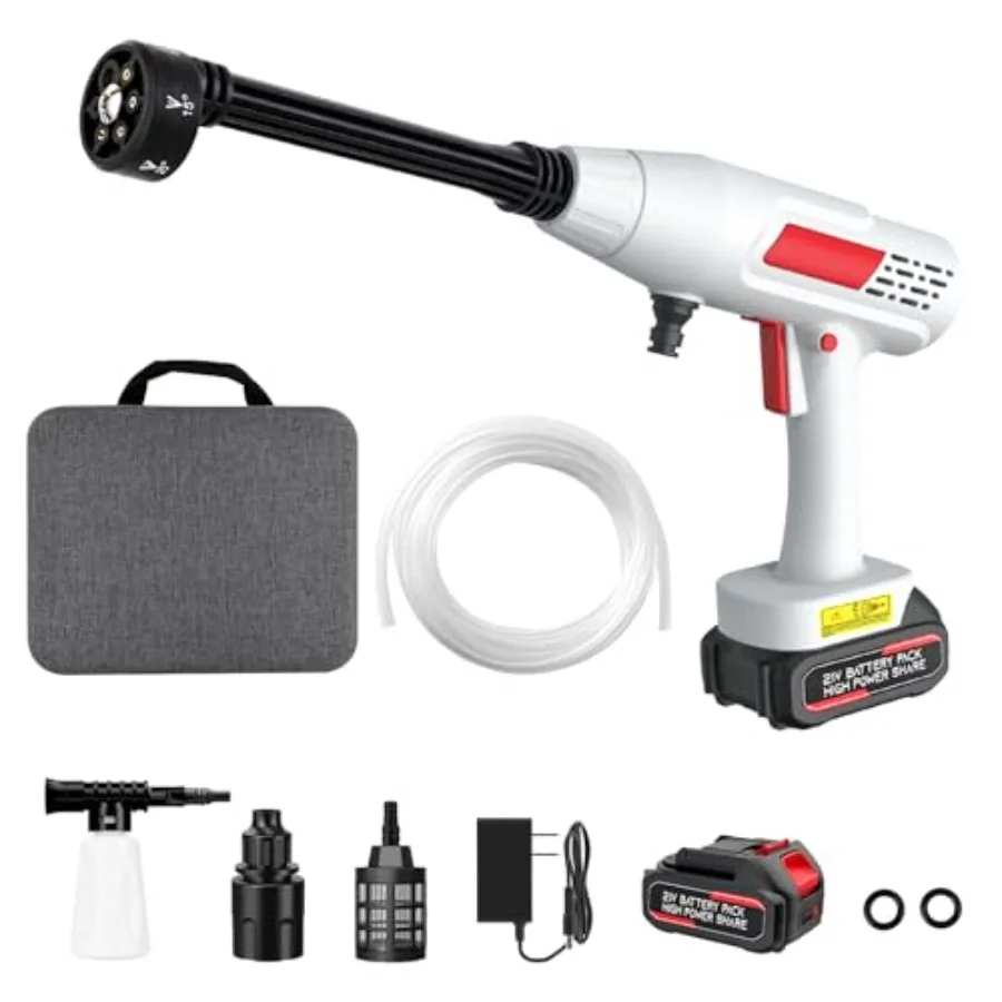 Cordless Pressure Washer 600PSI Portable Power Washer with 6-in-1 Nozzle and Foam Cannon 21V Battery Powered Handheld High Pres
Cordless Pressure Washer 600PSI Portable Power Washer with 6-in-1 Nozzle and Foam Cannon 21V Battery Powered Handheld High Pres