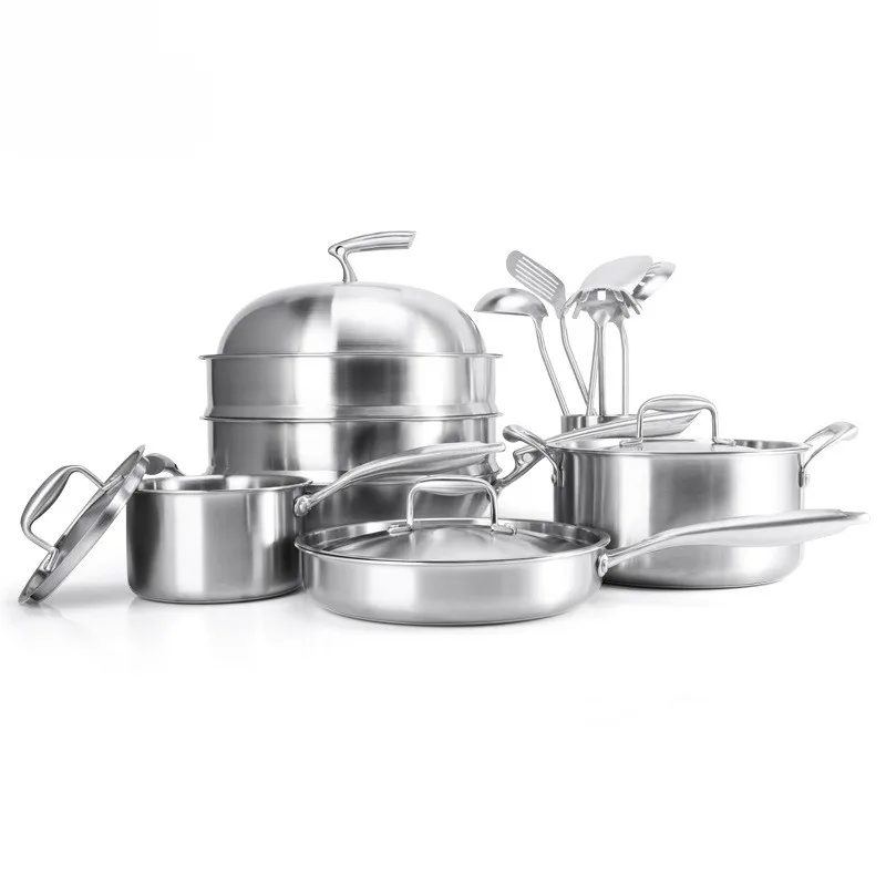 High Quality Cooking Pot Set Stainless Steel Ware 15pcs Cookware Set Cooking Food Pot
High Quality Cooking Pot Set Stainless Steel Ware 15pcs Cookware Set Cooking Food Pot