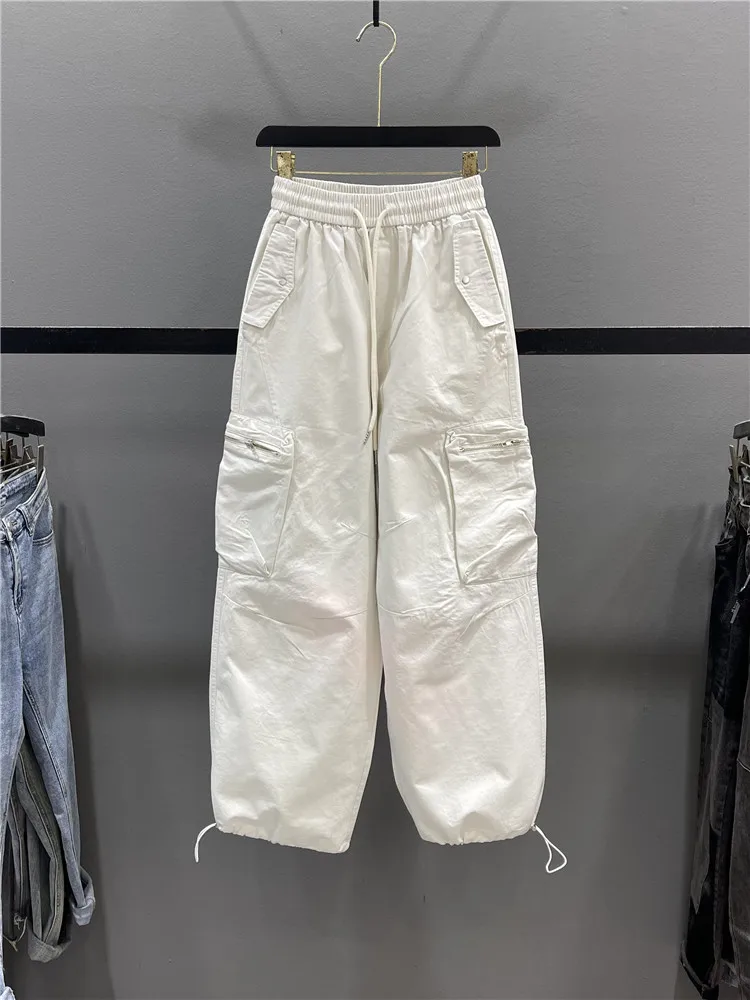 American Style High Waist Drawstring Work Pants Women Loose Slimming Casual Straight Leg Wide Leg Long Pants Street Style
American Style High Waist Drawstring Work Pants Women Loose Slimming Casual Straight Leg Wide Leg Long Pants Street Style
