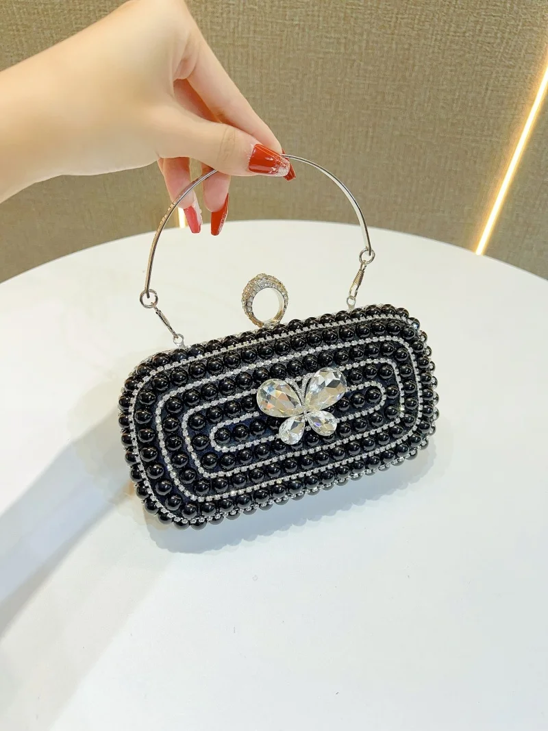 Fashion Big Pearl Diamond Embedded Women's Evening Bag Luxury Crystal Butterfly Clutch Purse and Handbag Prom Crossbody Bag
Fashion Big Pearl Diamond Embedded Women's Evening Bag Luxury Crystal Butterfly Clutch Purse and Handbag Prom Crossbody Bag