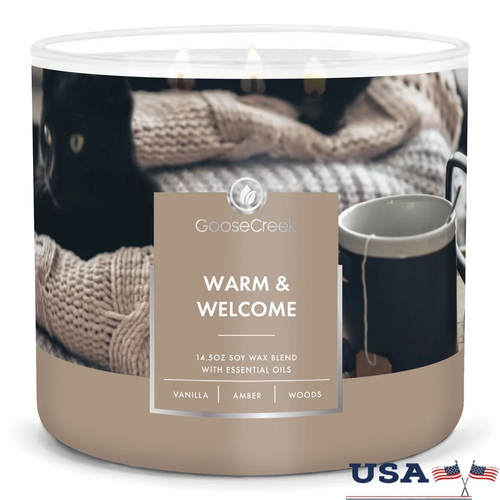 Warm Welcome Scented 3-Wick Jar Candle 14.5oz Soy Blend 45 Hour Burn Time Vanilla Orchid Amber Vanilla Sandalwood Creamy Woods
Warm Welcome Scented 3-Wick Jar Candle 14.5oz Soy Blend 45 Hour Burn Time Vanilla Orchid Amber Vanilla Sandalwood Creamy Woods
