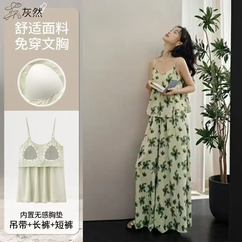 Summer New Women Cool Loungewear Set Sling Dress Three Piece Loose Pants Outfit Wearable Outside
Summer New Women Cool Loungewear Set Sling Dress Three Piece Loose Pants Outfit Wearable Outside