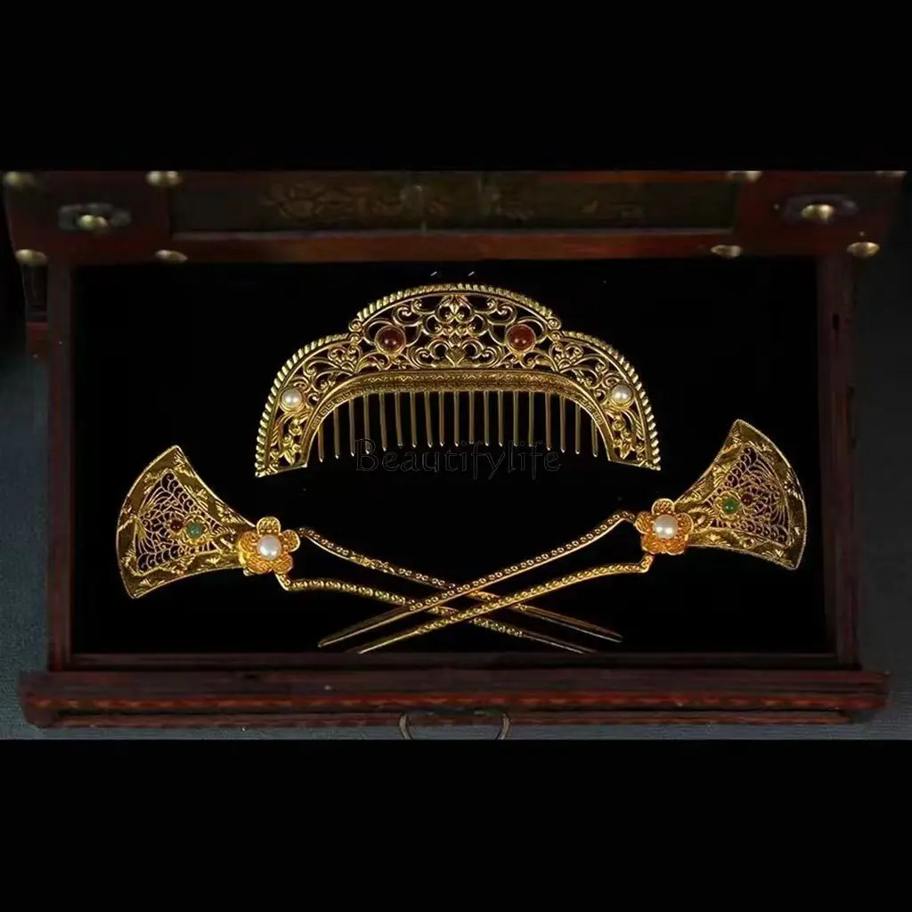 Tang Feng Hair Comb Tang Dynasty Ladies Hair Accessories Retro Court Jewelry Hairpin Hanfu Accessories
Tang Feng Hair Comb Tang Dynasty Ladies Hair Accessories Retro Court Jewelry Hairpin Hanfu Accessories