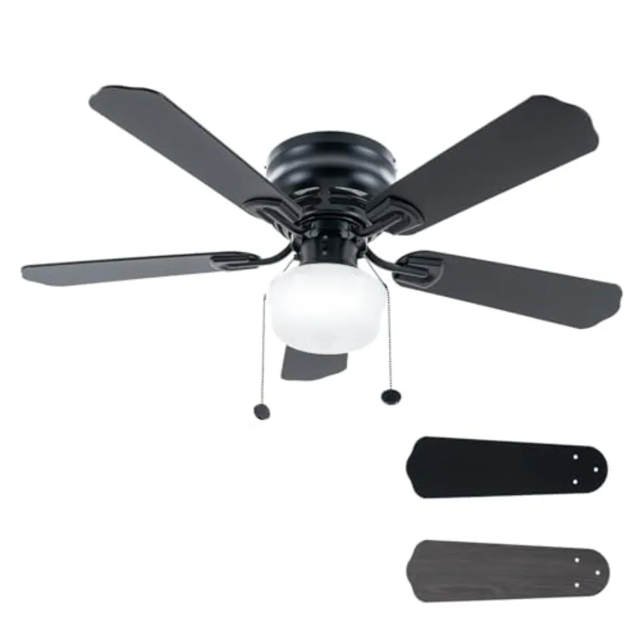 42 Inch Ceiling Fan for Indoor Use: Matte Black Flush Mount Traditional LED Ceiling Fan with Light, Pull Chain Control, Dual Fi
42 Inch Ceiling Fan for Indoor Use: Matte Black Flush Mount Traditional LED Ceiling Fan with Light, Pull Chain Control, Dual Fi
