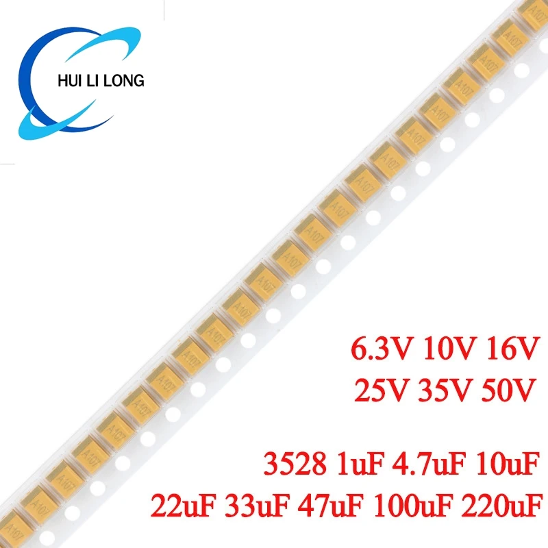 Танталовый конденсатор 3528 SMD 1 мкф 105 4,7 мкФ 475 10 мкФ 106 22 мкФ 226 33 мкФ 336 47 мкФ 476 100 мкФ 107 220 мкФ 227 6,3 В 10 в 16 в 25 в 35 в, 10 шт.
Танталовый конденсатор 3528 SMD 1 мкф 105 4,7 мкФ 475 10 мкФ 106 22 мкФ 226 33 мкФ 336 47 мкФ 476 100 мкФ 107 220 мкФ 227 6,3 В 10 в 16 в 25 в 35 в, 10 шт.