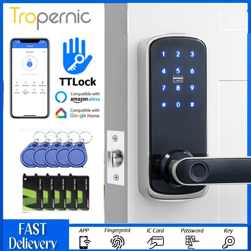 Smart Fingerprint Door Lock App Remote Control Keyless Digital Touchscreen Electronic Lock NFC with 10 IC Card Unlock
Smart Fingerprint Door Lock App Remote Control Keyless Digital Touchscreen Electronic Lock NFC with 10 IC Card Unlock