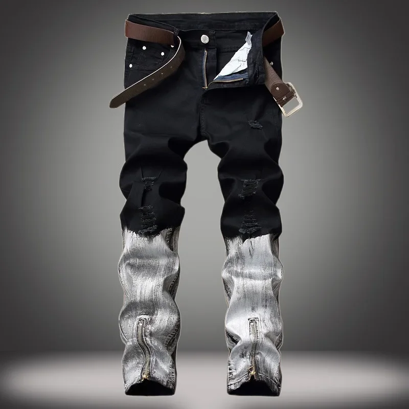 LIBIELIY European And American Fashionable Men's Long Denim Trousers With Personalized Coating, Featuring Ripped Cuffs And Zippe
LIBIELIY European And American Fashionable Men's Long Denim Trousers With Personalized Coating, Featuring Ripped Cuffs And Zippe