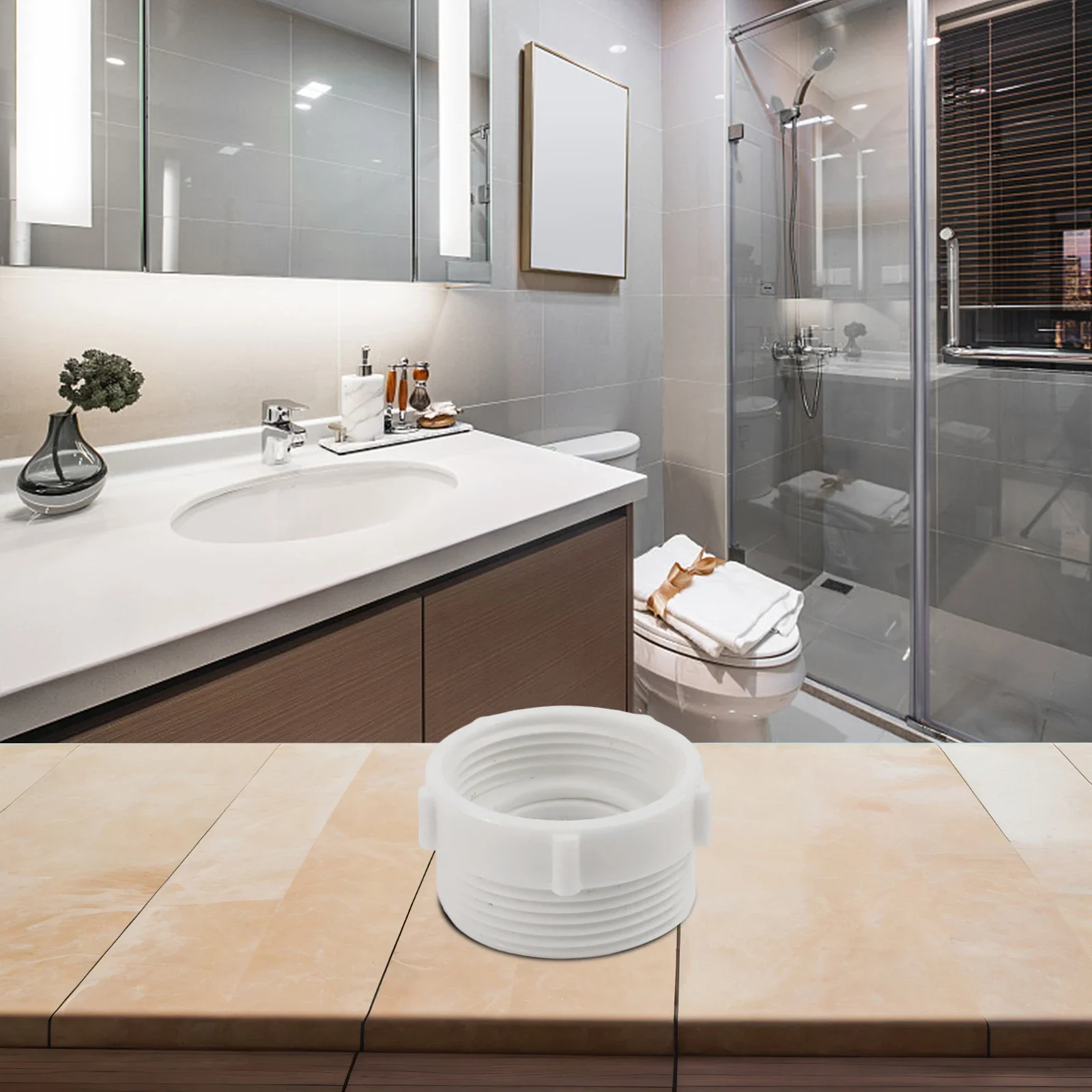 Plastic Trap Waste Extension Fitting 1-1/4 in to 1-1/2 in for Drain Thread Matching in For Bathroom Shower Kitchen
Plastic Trap Waste Extension Fitting 1-1/4 in to 1-1/2 in for Drain Thread Matching in For Bathroom Shower Kitchen