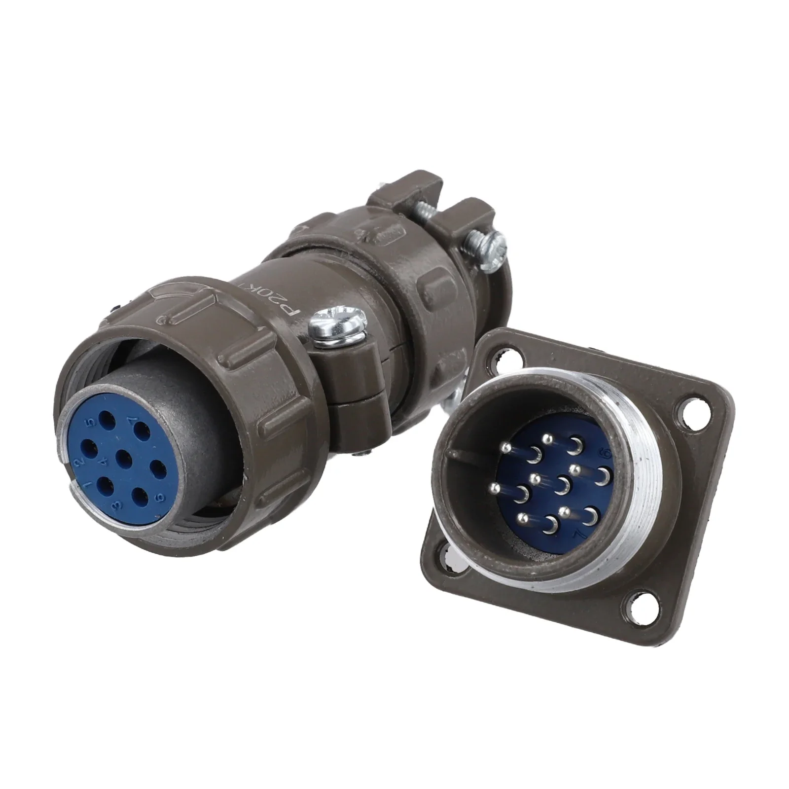 Metal Aviation Connector P20K6Q 27 Pin with M20 Panel Mount Flange for Use in Industrial Electrical Equipment Connections
Metal Aviation Connector P20K6Q 27 Pin with M20 Panel Mount Flange for Use in Industrial Electrical Equipment Connections