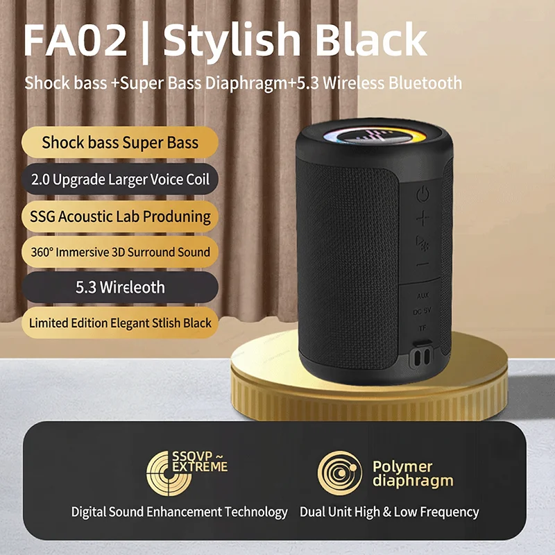 Outdoor Bluetooth Speaker Wireless High Volume Portable Waterproof Mini Speaker Subwoofer Outdoor Audio Player
Outdoor Bluetooth Speaker Wireless High Volume Portable Waterproof Mini Speaker Subwoofer Outdoor Audio Player