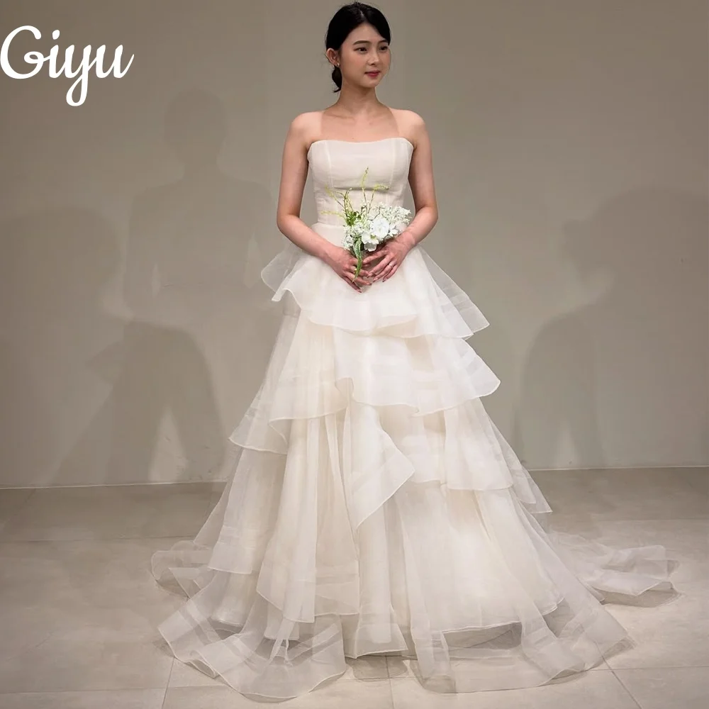 Giyu New Fairy Strapless Wedding Dress Tiered Pleat Tulle Sleeveless Floor Length Bridal Gowns Korea Photoshoot Customized 2025
Giyu New Fairy Strapless Wedding Dress Tiered Pleat Tulle Sleeveless Floor Length Bridal Gowns Korea Photoshoot Customized 2025