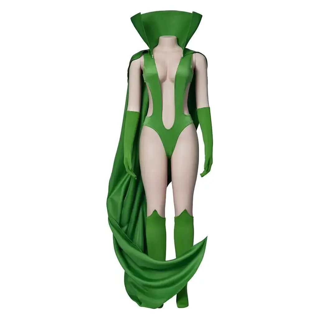 Female Cosplay Jumpsuit Women Sexy Green Deep V Cutout Bodysuit with Cloak Halloween Carnival Party Superhero Fantasia Outfits
Female Cosplay Jumpsuit Women Sexy Green Deep V Cutout Bodysuit with Cloak Halloween Carnival Party Superhero Fantasia Outfits